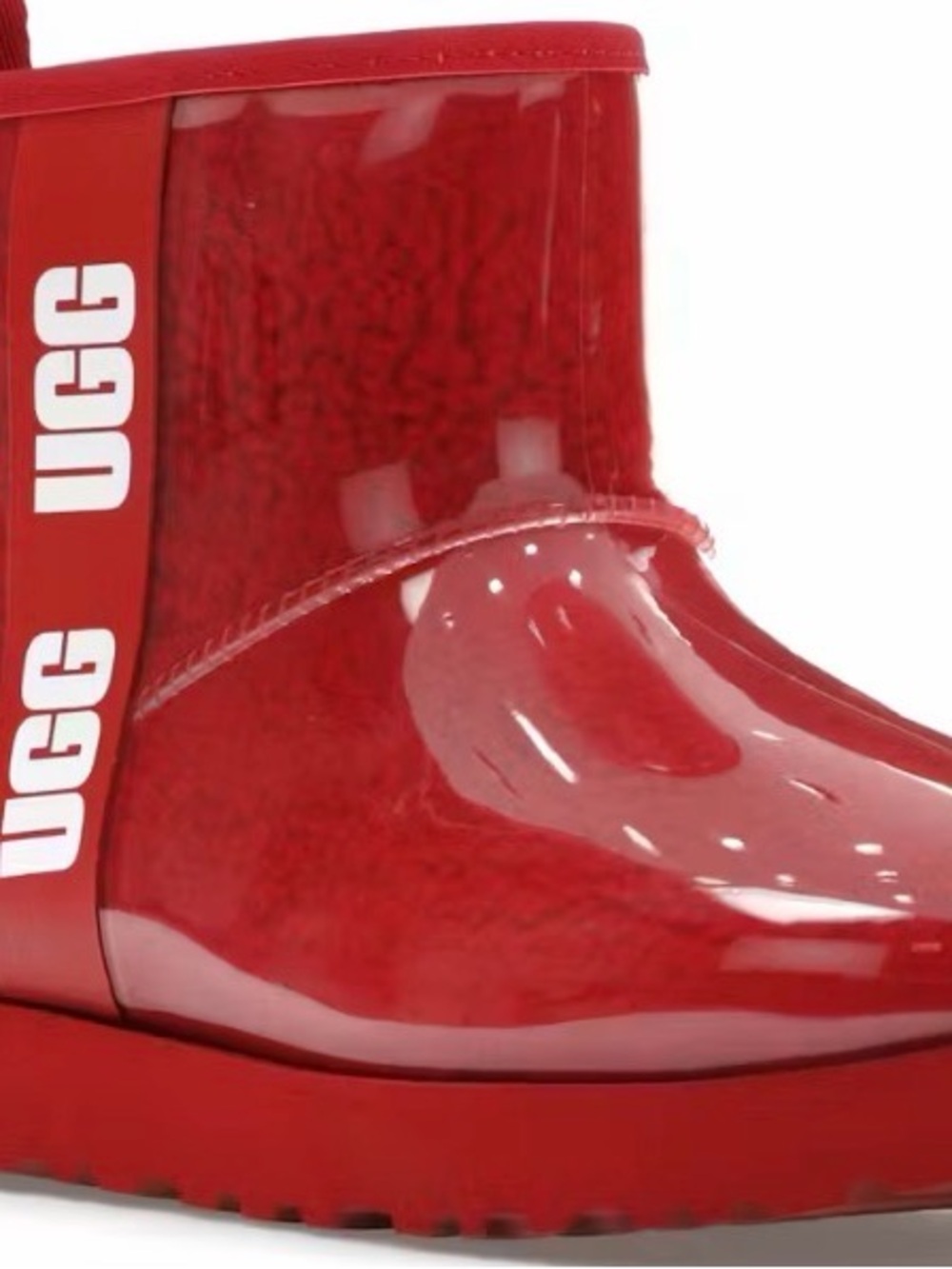 UGG Bright Red Glossy Short Waterproof Boots